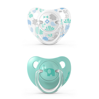 Анатомічна пустушка Suavinex Memories Історії малюків, 6-18 місяців, бірюзова, 2 шт. (307154) 