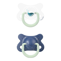 Силіконова фізіологічна пустушка Suavinex Синій кит, 18+ місяців, 2 шт. (307011) 