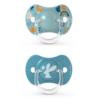 Силіконова фізіологічна пустушка Suavinex Лісові історії, 0-6 місяців, блакитний, 2 шт. (307325) 