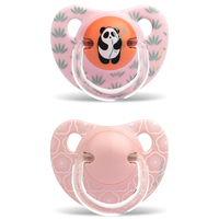 Анатомічна пустушка Suavinex Історії панди Квіти, 6-18 місяців, рожева, 2 шт. (303873) 