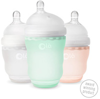 Дитяча силіконова антиколькова пляшечка Olababy GentleBottle Mint Бірюзовий 240 мл (80820)