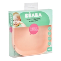 Силиконовая детская тарелка Beaba, розовый (913431) 