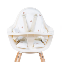 Подушка к стулу для кормления Childhome Evolu Hearts, белый (CHEVOSCJOH) 