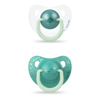 Анатомічна нічна пустушка Suavinex Зелений ведмедик, 6-18 місяців, 2 шт. (306811) 