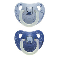 Анатомічна нічна пустушка Suavinex Ведмедик, 6-18 місяців, 2 шт. (304523) 