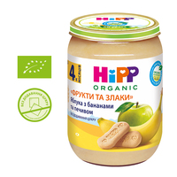 пюре HiPP органічного Яблука з бананами та печивом Фрукти і злаки з 4 місяців 190 г