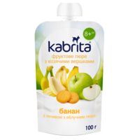 Kabrita Фруктовое пюре с козьими сливками «Банан с печеньем и яблочным пюре» (8716677006888) 