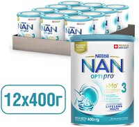  Сухая молочная смесь Nestle NAN 3 Optipro с олигосахаридом 2'FL для детей от 12 месяцев 400 г 
