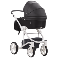 Дитячий візочок 2 в 1 Bebetto Torino 08W, чорний текстиль, біла рама (503.26.20.W08)
