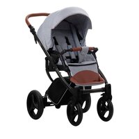 Універсальна коляска 2 в 1 Bebetto Luca 12B, сірий текстиль, чорна рама (503.20.18.B12)