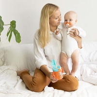 Силіконова кругла пустушка Baboo Sea Life 6+, помаранчева (5-028)