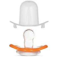 Силіконова кругла пустушка Baboo Sea Life 6+, помаранчева (5-028)