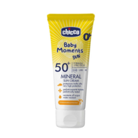 Крем сонцезахисний мінеральний Chicco Baby Moments SUN, SPF 50+, 75 мл (11259.00) 