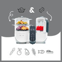Блендер-пароварка Babymoov Nutribaby+ White и 15 паучей для пюре (A001117_BF1)