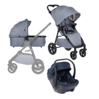 Комплект 3 в 1 Mast M.4x Plus Glacier Lake: прогулочная коляска + люлька + автокресло (MA-M4XP406) 