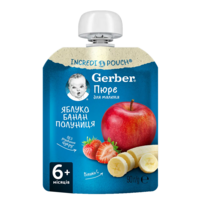 Фруктове пюре Gerber Яблуко, банан, полуниця, 90г (1227029) 