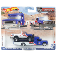 Ігровий набір Hot Wheels Car culture 80 Dodge Macho Power Wagon та транспортер Retro Rig (FLF56/HKF38)