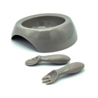 Набір для годування Difrax: мисочка, виделка та ложка, сірий (7342 Clay) 