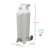 Утилизатор использованных подгузников Diaper Champ One Maxi HANDSFREE PLUS Silver (2303)