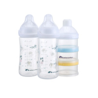 Пляшечка для годування Bebe Confort EMOTION PHYSIO Urban Garden, 2 шт, 270 мл, з диспенсером, біла (3102209180) 