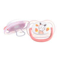 Пустушка силіконова Bebe Confort Physio Air, 2 шт., 6-18 міс., рожева з жовтим (3104201920) 