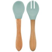 Ложка та виделка силіконові MinikOiOi Dig In River Green (101060061) 