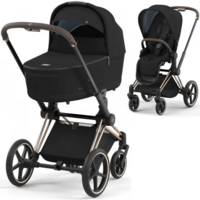 Коляска 2 в 1 Cybex Priam Sepia Black, шасі Rosegold (799733337) 