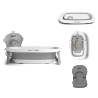 Раскладная ванна с вкладышем для купания Twistshake Pastel Grey (78538)