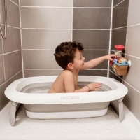Раскладная ванна с вкладышем для купания Twistshake Pastel Grey (78538)