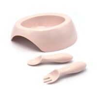 Набір для годування Difrax: мисочка, виделка та ложка, рожевий (7342 Blossom) 