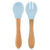 Ложка та виделка силіконові MinikOiOi Dig In Mineral Blue (101060056) 