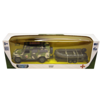 Ігровий набір TechnoDrive Land Rover Defender Mілітарі з човном (520191.270)