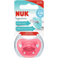 Пустышка ортодонтическая Nuk Signature Розовые сердца, pазмер 2, силиконовая (3952472) 