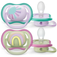 Пустушка Philips Avent Ultra Air, для дівчаток, 0-6 місяців, 2 шт. (SCF085/59) 