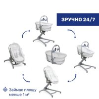 Кроватка-стульчик 5 в 1 Chicco Baby Hug Pro, серый (87076.40) 