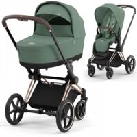 Коляска 2 в 1 Cybex Priam Leaf Green, шасі Rosegold (939773337) 