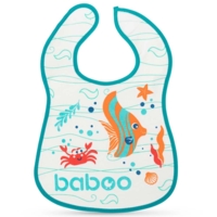 Нагрудник бавовняний Baboo Sea Life, 3+ місяців, білий (11-010) 
