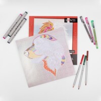 Раскраска антистресс SANTI Holographic Animals, серебряная, 24 л. (742956)