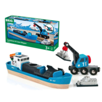 Корабель для залізниці BRIO з вагоном-краном (33534) 