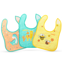 Набор нагрудников хлопчатобумажных Baboo Friends, 3 шт, 0+ месяцев (11-018) 