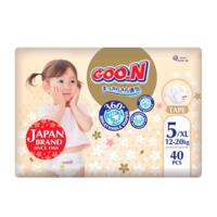 Підгузки GOO.N Premium Soft для дітей 12-20 кг, розмір 5 (XL), на липучках, унісекс, 40 шт. (F1010101-150) 