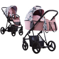Коляска 2 в 1 Bebetto Flavio Flowers 02, рожевий (503.12.22.F02) 