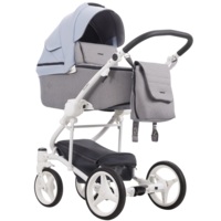 Коляска 2 в 1 Bebetto Torino 12, блакитний, біла рама (503.26.21.W12)