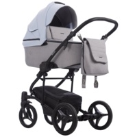 Коляска 2 в 1 Bebetto Torino 12, блакитний, чорна рама (503.26.21.B12)