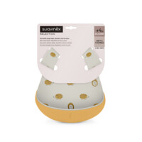 Набір силіконових нагрудників Suavinex Colour Essence, сіро-жовтий (401516) 