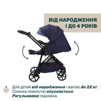 Коляска 2 в 1 Chicco Seety, темно-синій (87097.79.01)