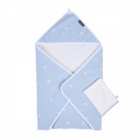 Детское полотенце с капюшоном Childhome flower blue, 80x80 см (CCBCMBF) 
