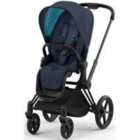 Коляска 2 в 1 Cybex Priam Lux Off White/Dark Navy, шасі Matt Black (819751331)