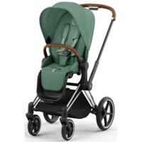 Коляска 2 в 1 Cybex Priam Off White/Leaf Green, шасі Chrome Brown (819773319)