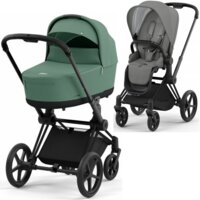 Коляска 2 в 1 Cybex Priam Lux Leaf Green/Mirage Grey, шасі Matt Black (839743331) 